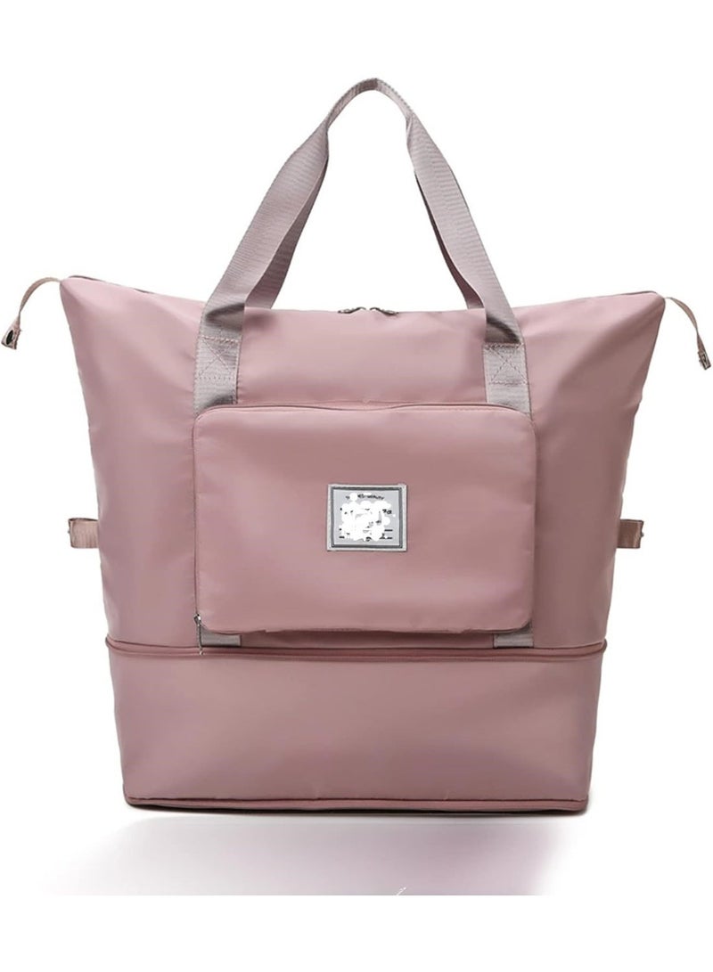 Expandable and foldable travel and sports bag – waterproof and large capacity, unisex (pink) - Image 2